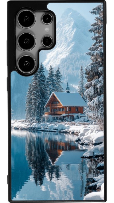 Samsung Galaxy S25 Ultra Case Hülle - Silikon schwarz Winter 25 Winter house forest day