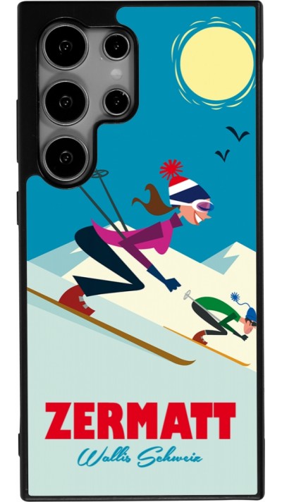 Samsung Galaxy S25 Ultra Case Hülle - Silikon schwarz Zermatt Ski Downhill