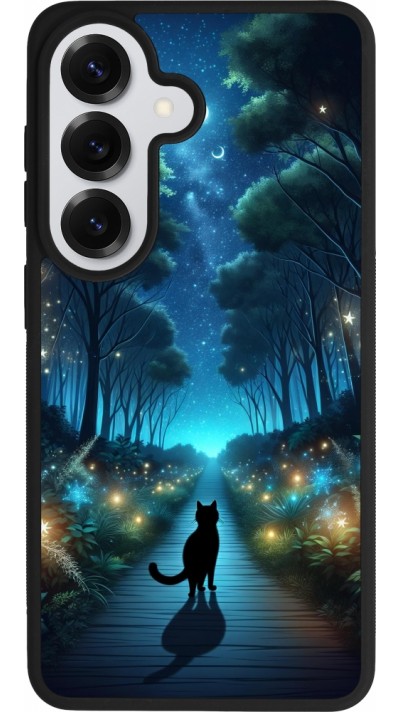 Samsung Galaxy S26 Case Hülle - Silikon schwarz Schwarze Katze Spaziergang