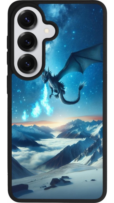 Coque Samsung Galaxy S26 - Silicone rigide noir Dragon nocturne montagne