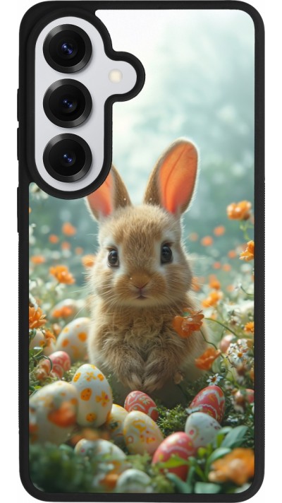 Samsung Galaxy S26 Case Hülle - Silikon schwarz Easter 2026 Rabbit in the garden
