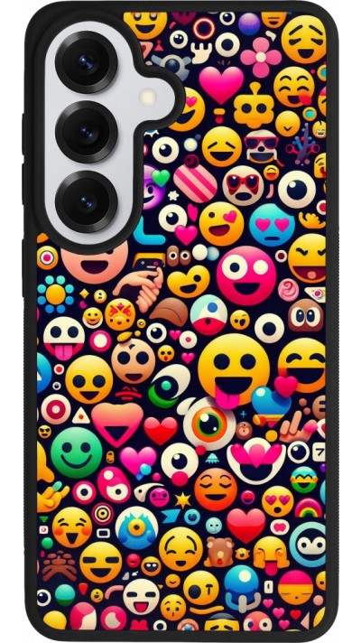 Coque Samsung Galaxy S26 - Silicone rigide noir Emoji Mix Color