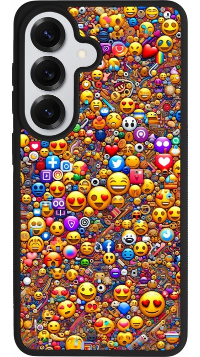 Coque Samsung Galaxy S26 - Silicone rigide noir Emoji mixed