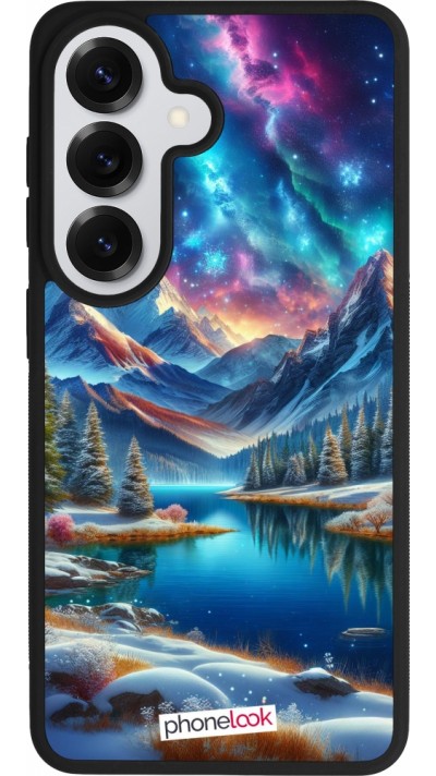 Coque Samsung Galaxy S26 - Silicone rigide noir Fantasy Mountain Lake Sky Stars