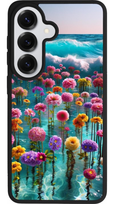 Coque Samsung Galaxy S26 - Silicone rigide noir Flower sea waves