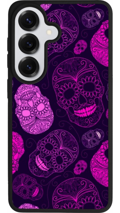 Coque Samsung Galaxy S26 - Silicone rigide noir Halloween 2023 pink skulls