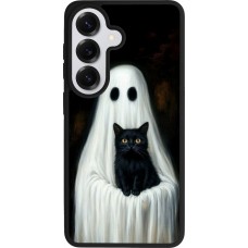 Coque Samsung Galaxy S26 - Silicone rigide noir Halloween 2025 Ghost with black cat
