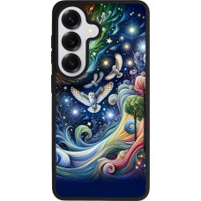 Samsung Galaxy S26 Case Hülle - Silikon schwarz Fliegender Blumen-Eule