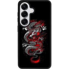 Coque Samsung Galaxy S26 - Silicone rigide noir Japanese style Dragon Tattoo Red Black