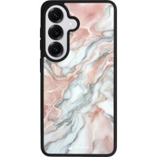 Samsung Galaxy S26 Case Hülle - Silikon schwarz Rosa Leuchtender Marmor