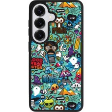 Coque Samsung Galaxy S26 - Silicone rigide noir Mixed Cartoons Turquoise