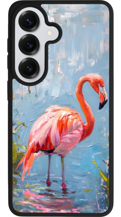Samsung Galaxy S26 Case Hülle - Silikon schwarz Paint Flamingo