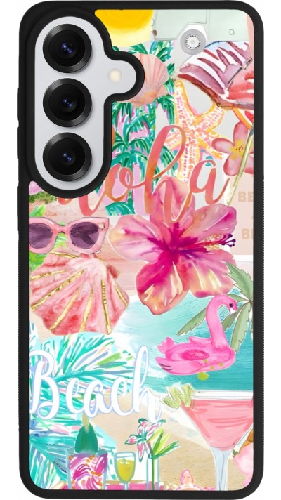 Samsung Galaxy S26 Case Hülle - Silikon schwarz Preppy Collage Aloha