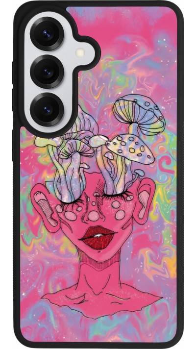 Samsung Galaxy S26 Case Hülle - Silikon schwarz Psychedelic pink mushroom