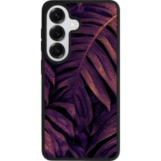 Samsung Galaxy S26 Case Hülle - Silikon schwarz Purple Light Leaves