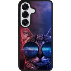 Samsung Galaxy S26 Case Hülle - Silikon schwarz Red Blue Cat Glasses