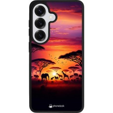 Samsung Galaxy S26 Case Hülle - Silikon schwarz Safari Sonnenuntergang Wildtiere