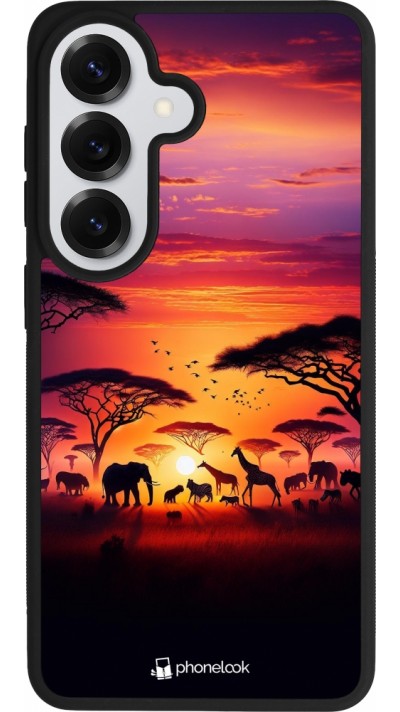 Samsung Galaxy S26 Case Hülle - Silikon schwarz Safari Sonnenuntergang Wildtiere