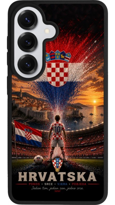 Coque Samsung Galaxy S26 - Silicone rigide noir Football Croatie splash 2026