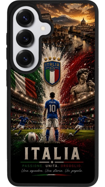 Coque Samsung Galaxy S26 - Silicone rigide noir Football Italie splash 2026