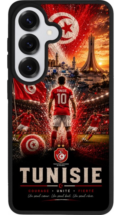 Coque Samsung Galaxy S26 - Silicone rigide noir Football Tunisie splash 2026