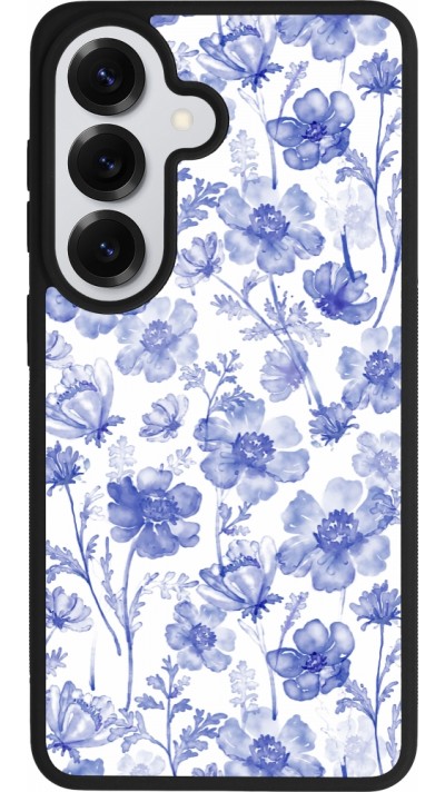 Samsung Galaxy S26 Case Hülle - Silikon schwarz Spring 23 watercolor blue flowers