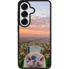 Coque Samsung Galaxy S26 - Silicone rigide noir Cow with tulips 2026