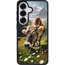 Coque Samsung Galaxy S26 - Silicone rigide noir Vache montagne Valais