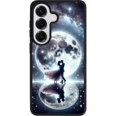 Coque Samsung Galaxy S26 - Silicone rigide noir Valentine 2024 Love under the moon