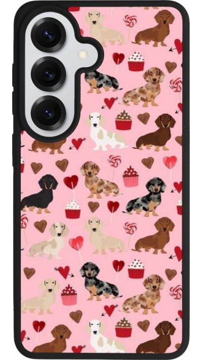 Coque Samsung Galaxy S26 - Silicone rigide noir Valentine 2024 puppy love