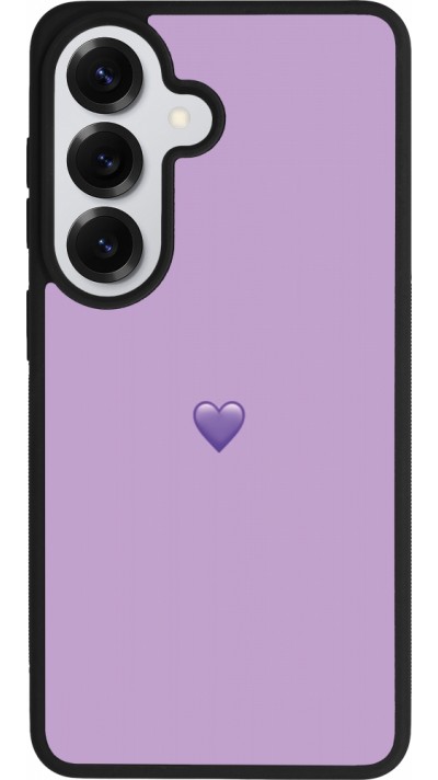Coque Samsung Galaxy S26 - Silicone rigide noir Valentine 2023 purpule single heart