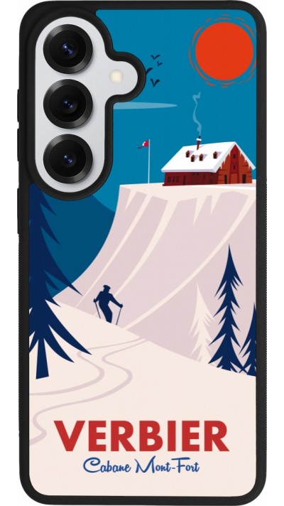 Coque Samsung Galaxy S26 - Silicone rigide noir Verbier Cabane Mont-Fort