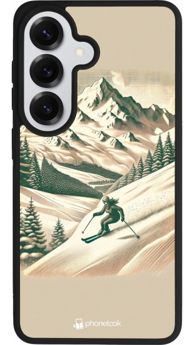 Coque Samsung Galaxy S26 - Silicone rigide noir Vintage Ski Mountain