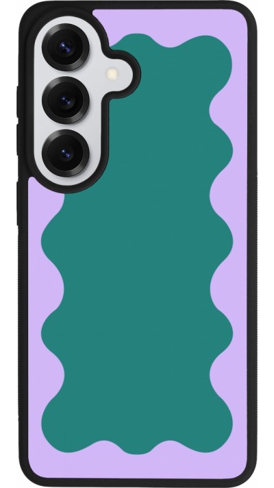 Coque Samsung Galaxy S26 - Silicone rigide noir Wavy Rectangle Green Purple