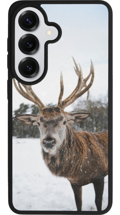 Coque Samsung Galaxy S26 - Silicone rigide noir Winter 25 Winter reindeer