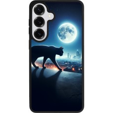 Samsung Galaxy S26+ Case Hülle - Silikon schwarz Schwarze Katze unter dem Vollmond