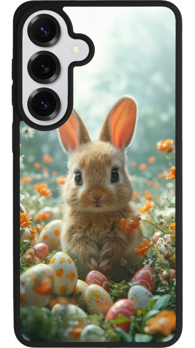 Coque Samsung Galaxy S26+ - Silicone rigide noir Easter 2026 Rabbit in the garden