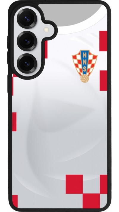 Coque Samsung Galaxy S26+ - Silicone rigide noir Maillot de football Croatie 2022 personnalisable