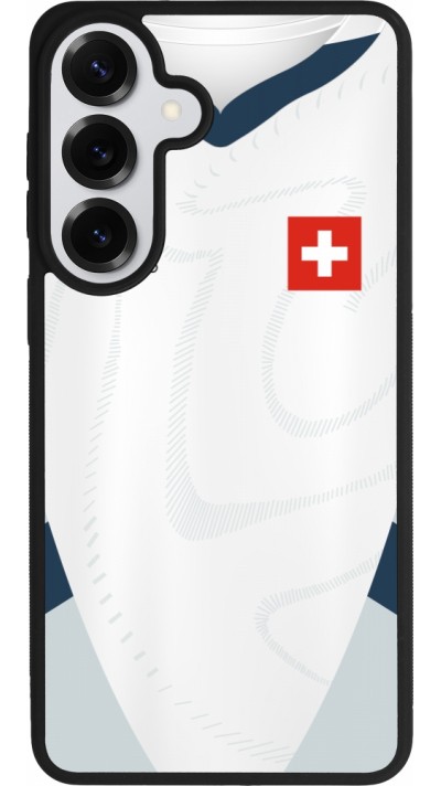 Coque Samsung Galaxy S26+ - Silicone rigide noir Maillot de football Suisse Extérieur personnalisable