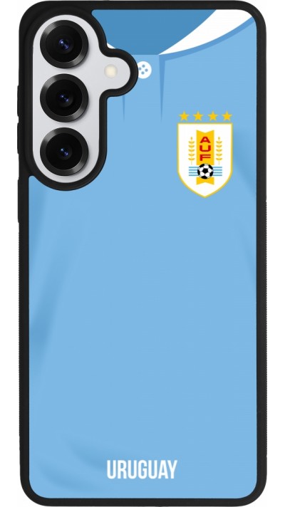 Coque Samsung Galaxy S26+ - Silicone rigide noir Maillot de football Uruguay 2022 personnalisable
