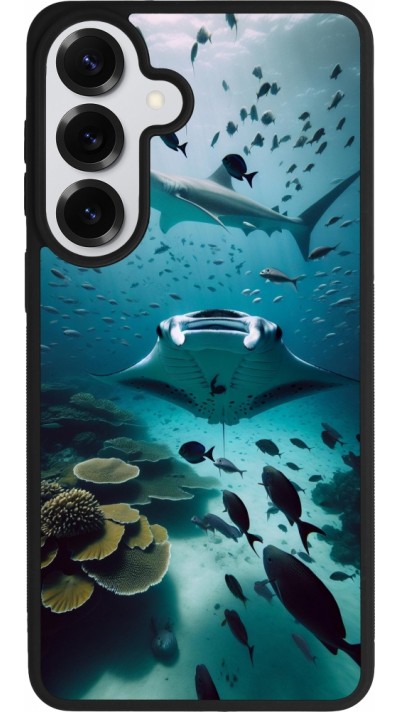 Coque Samsung Galaxy S26+ - Silicone rigide noir Manta Lagon Nettoyage