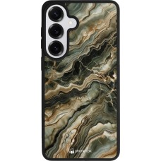 Coque Samsung Galaxy S26+ - Silicone rigide noir Marbre Olive