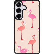 Coque Samsung Galaxy S26+ - Silicone rigide noir Pink Flamingos Pattern