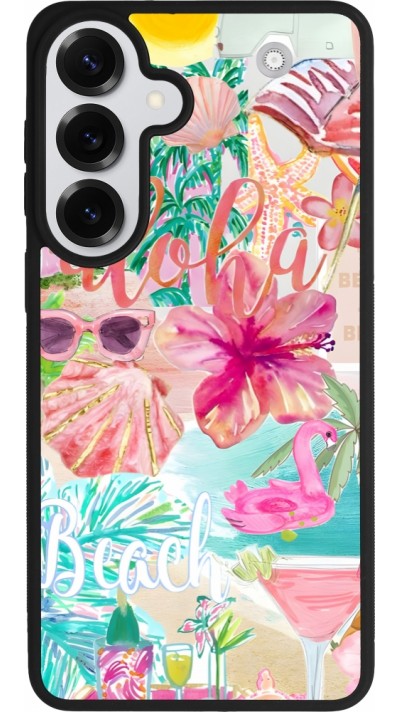 Samsung Galaxy S26+ Case Hülle - Silikon schwarz Preppy Collage Aloha