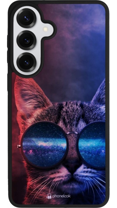 Samsung Galaxy S26+ Case Hülle - Silikon schwarz Red Blue Cat Glasses