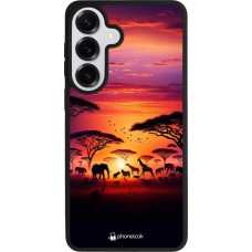 Samsung Galaxy S26+ Case Hülle - Silikon schwarz Safari Sonnenuntergang Wildtiere