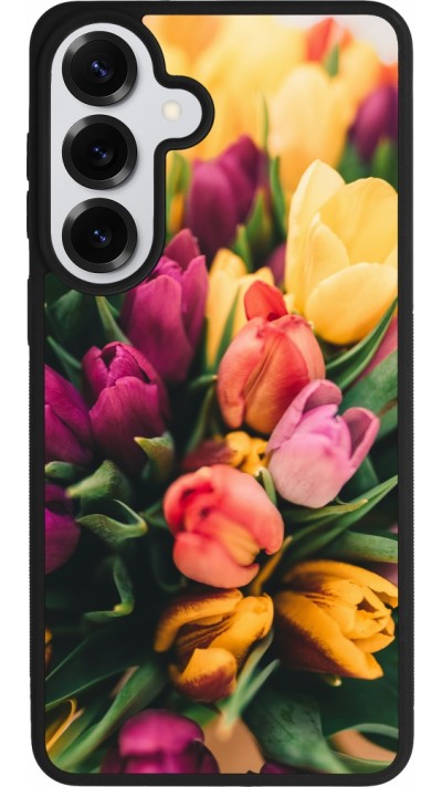 Coque Samsung Galaxy S26+ - Silicone rigide noir Bouquet of tulips 2026