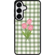 Coque Samsung Galaxy S26+ - Silicone rigide noir Green vichy tulips 2026