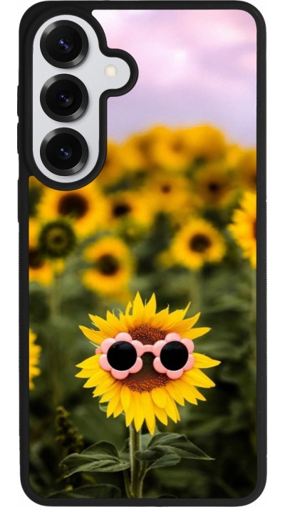 Coque Samsung Galaxy S26+ - Silicone rigide noir Sunflower with glasses 2026