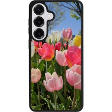 Coque Samsung Galaxy S26+ - Silicone rigide noir Tulips 2026